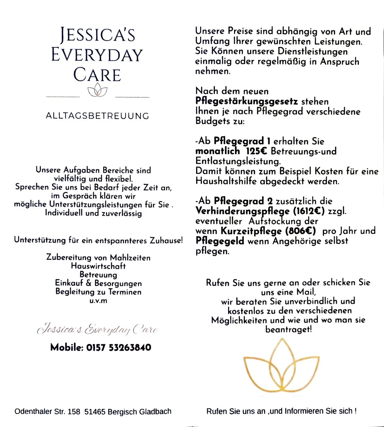 Jessica´s Everyday Care Alltagsbetreuung